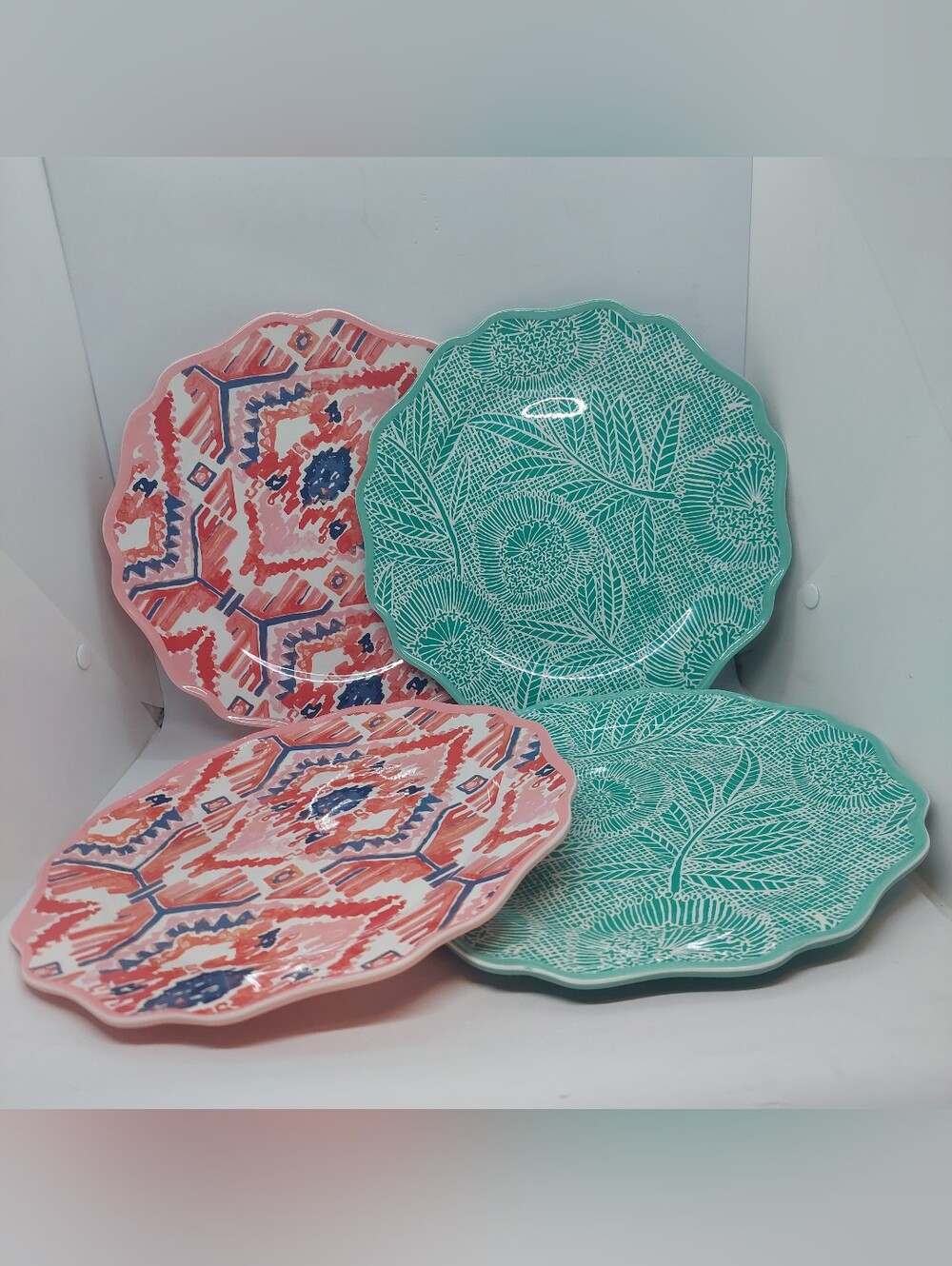 Opalhouse Target Melamine Dinner Plates 10.5" Scallop Edges Multicolor Set of 4